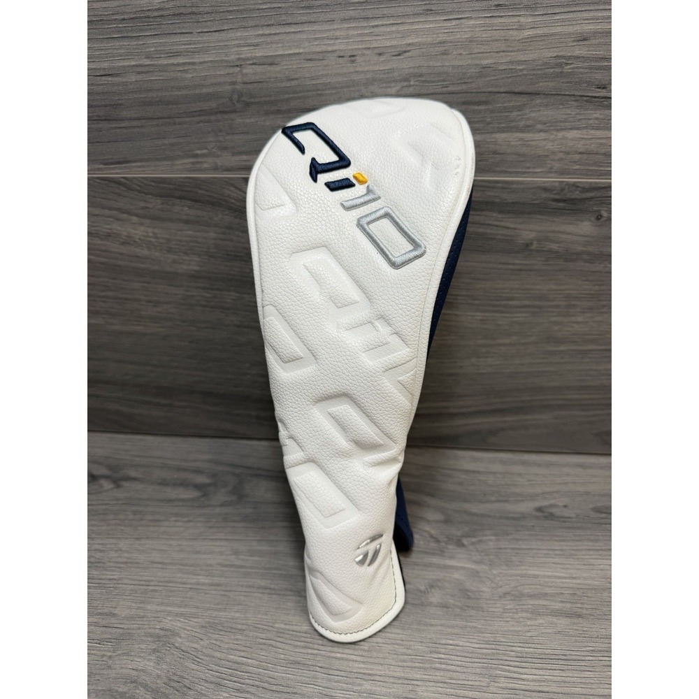 TaylorMade QI10 Wood Head Cover White Navy Blue Golf Synthetic Leather